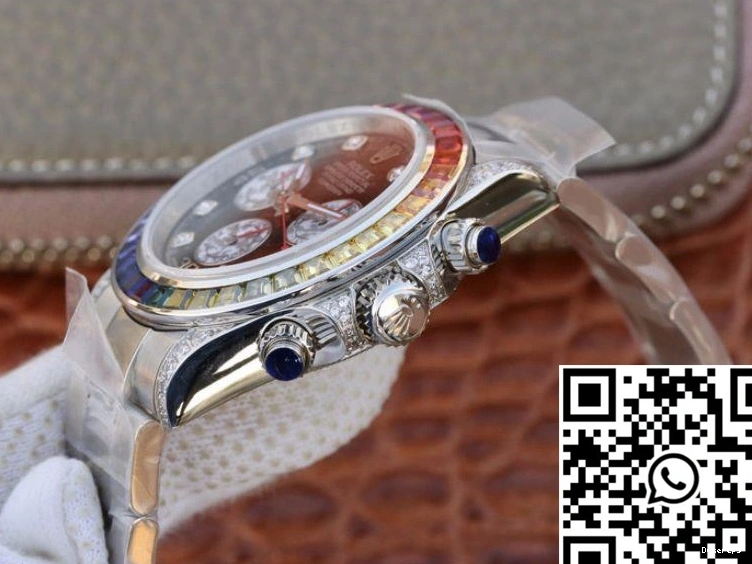 116595RBOW Black Daytona Rolex BL Cosmograph Dial Factory Rainbow 1225